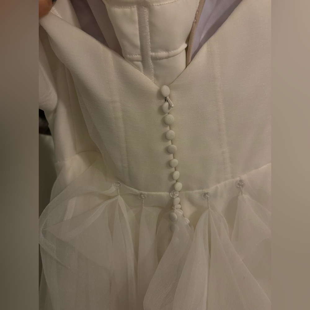 Jenny Yoo White Off-the-Shoulder A-Line Wedding Dress - Picture 13 of 16
